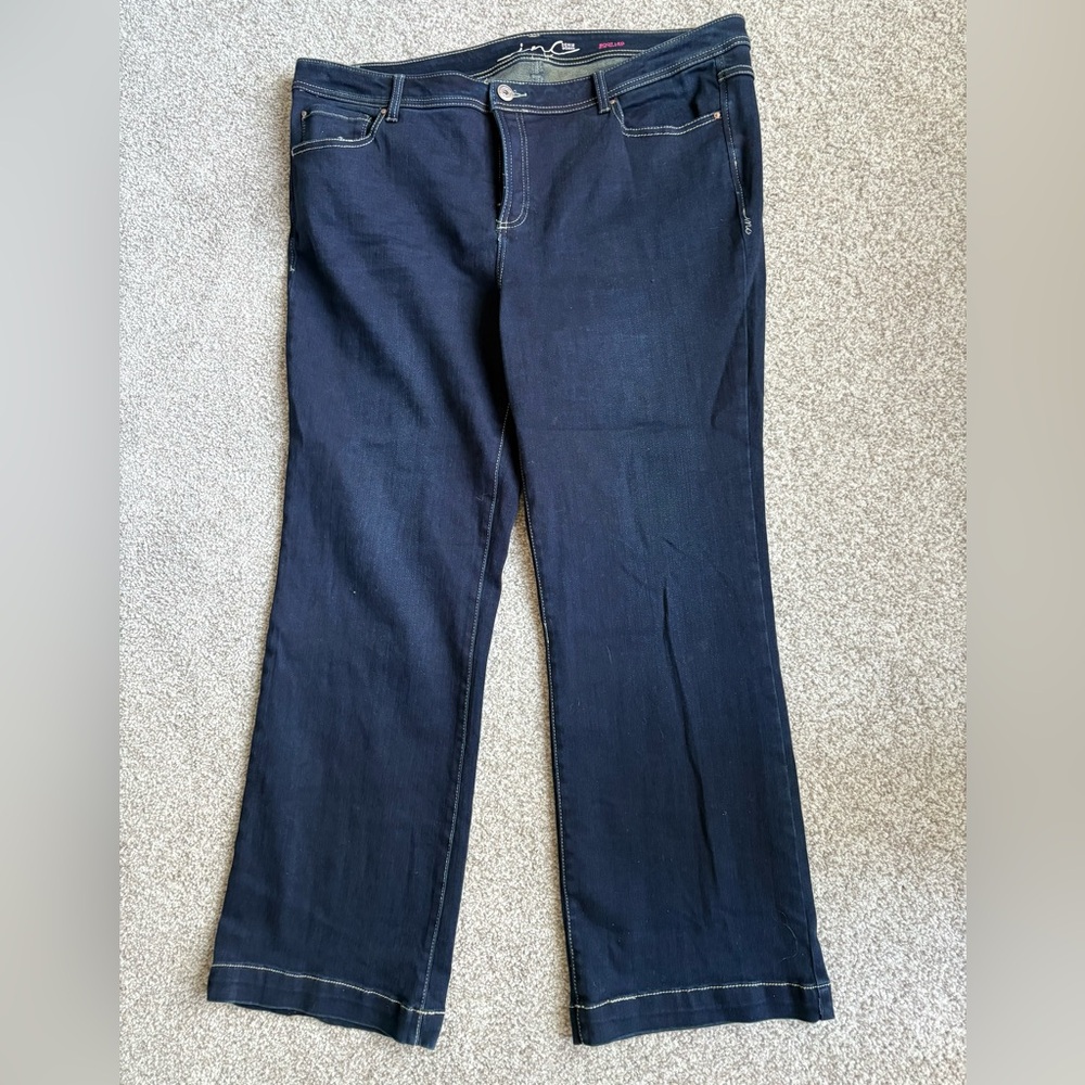 INC International Concepts Dark Indigo Flare Jeans